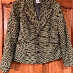Worthington Olive Tweed Blazer